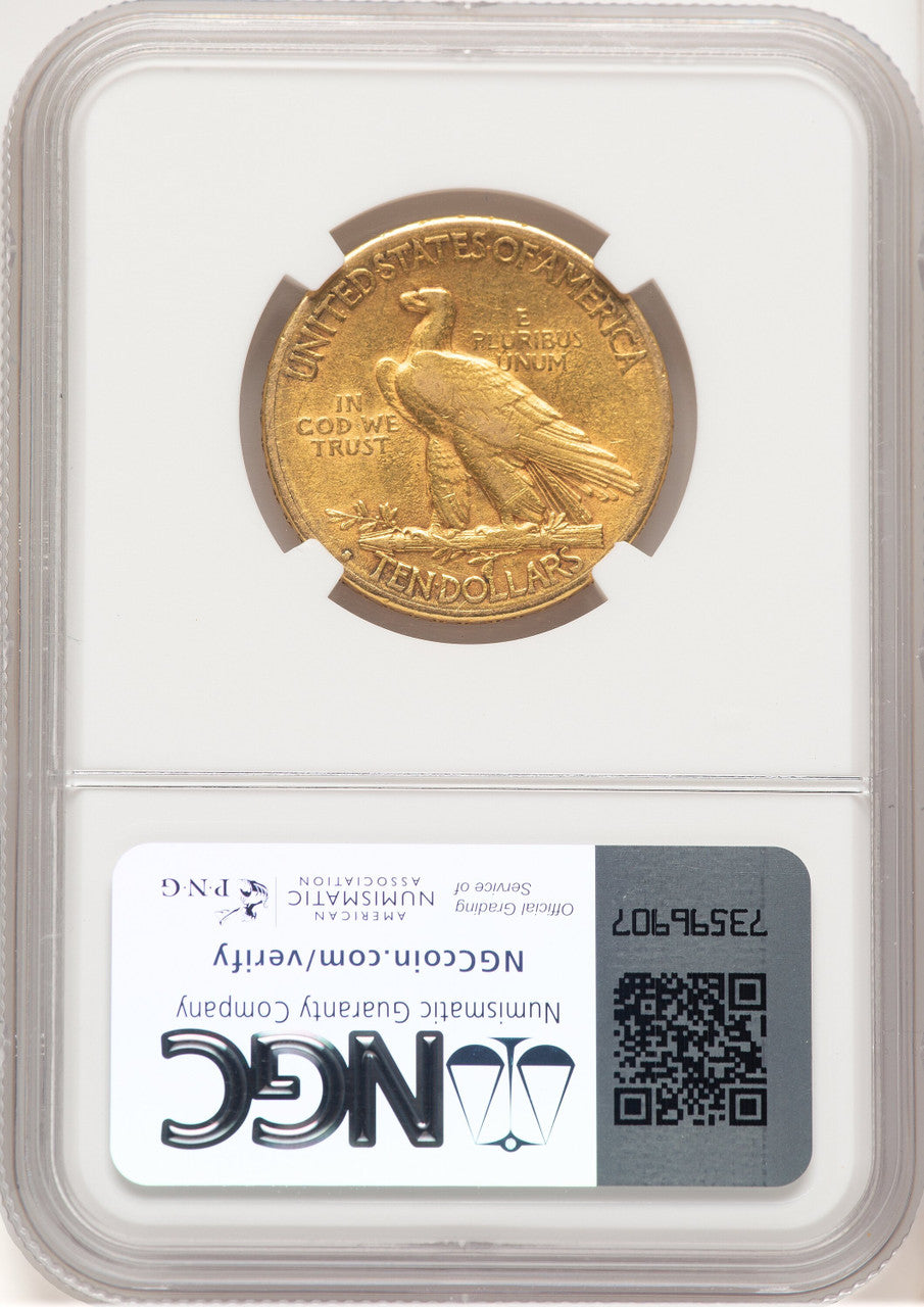 1914-S $10 Brown Label Indian Eagle NGC AU53