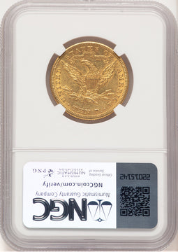 1895-O $10 Brown Label Liberty Eagle NGC AU53