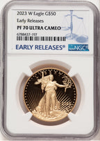 2023-W Proof Gold Eagle 1 oz ER Blue NGC PF70