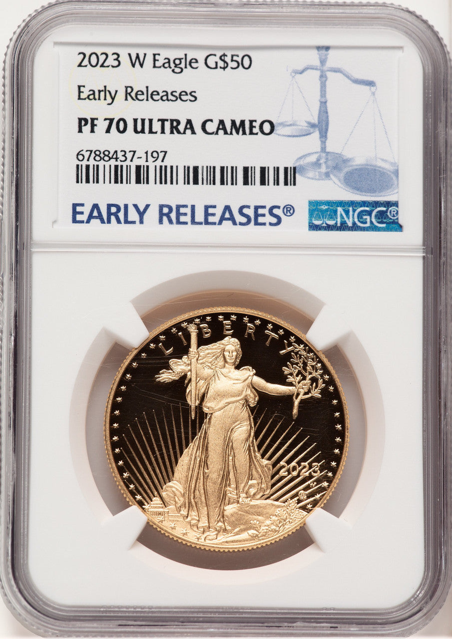 2023-W Proof Gold Eagle 1 oz ER Blue NGC PF70