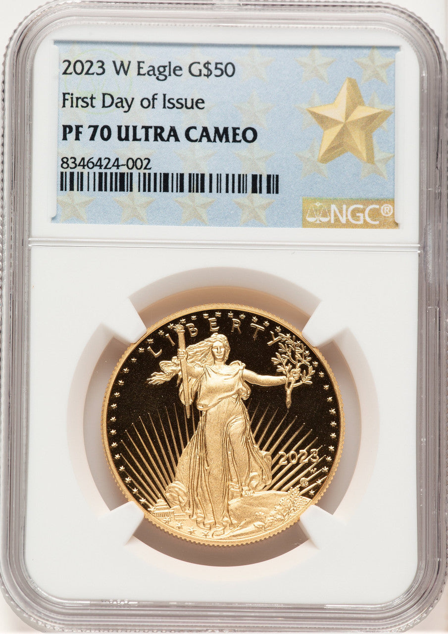 2023-W Proof Gold Eagle 1 oz FDI West Point Star Label NGC MS70