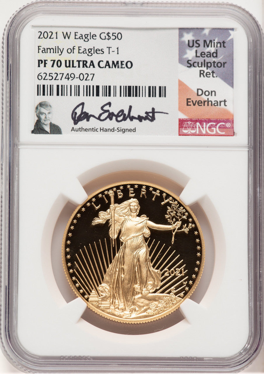 2021-W Type 1 Proof Gold Eagle 1 oz Don Everhart NGC MS70