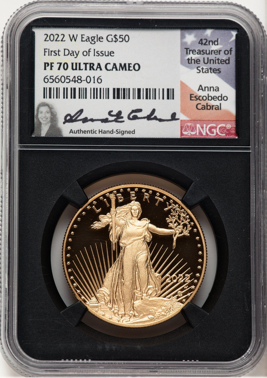 2022-W Proof Gold Eagle 1 oz FDI Anna Cabral NGC PF70
