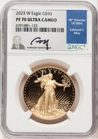 2023-W Proof Gold Eagle 1 oz NGC PF70 Ed Moy