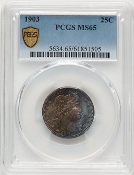 1903 25C Barber Quarter PCGS MS65