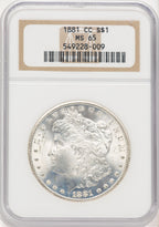 1881-CC Morgan Dollar NGC MS65 (779276010)