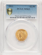 1911 $2.50 Indian Quarter Eagle PCGS MS63 (779276023)