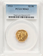 1913 $2.50 Indian Quarter Eagle PCGS MS63 (779276024)