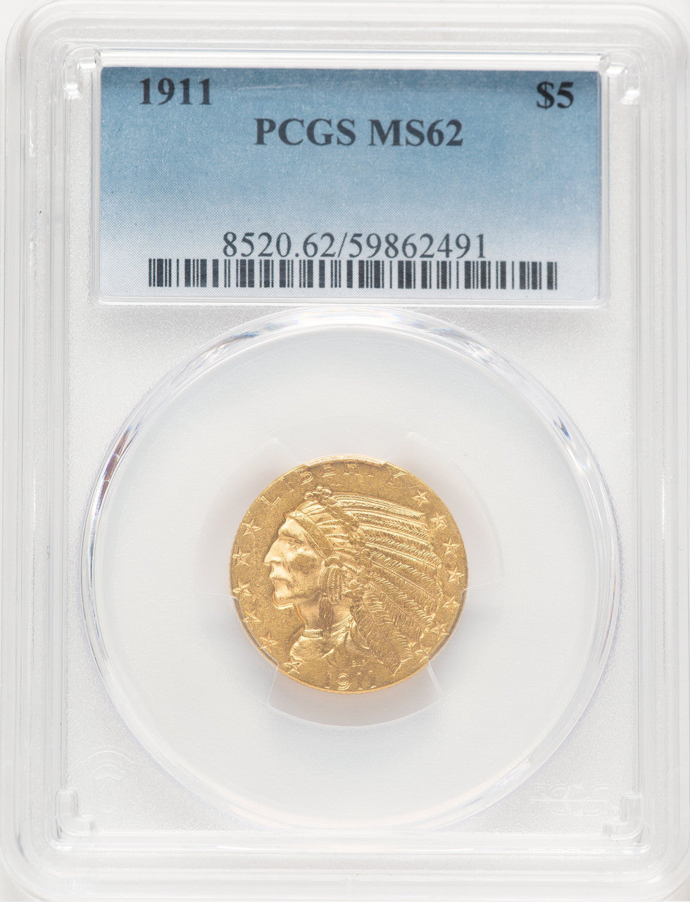 1911 $5 Indian Half Eagle PCGS MS62 (779276028)