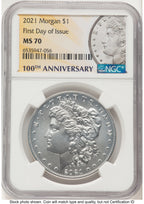 2021 6 Coin Morgan & Peace Dollar Set FDI Morgan/Peace Label NGC MS70