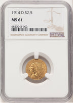 1914-D $2.50 Indian Quarter Eagle NGC MS61 (779282011)