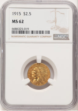 1915 $2.50 Indian Quarter Eagle NGC MS62 (779282012)