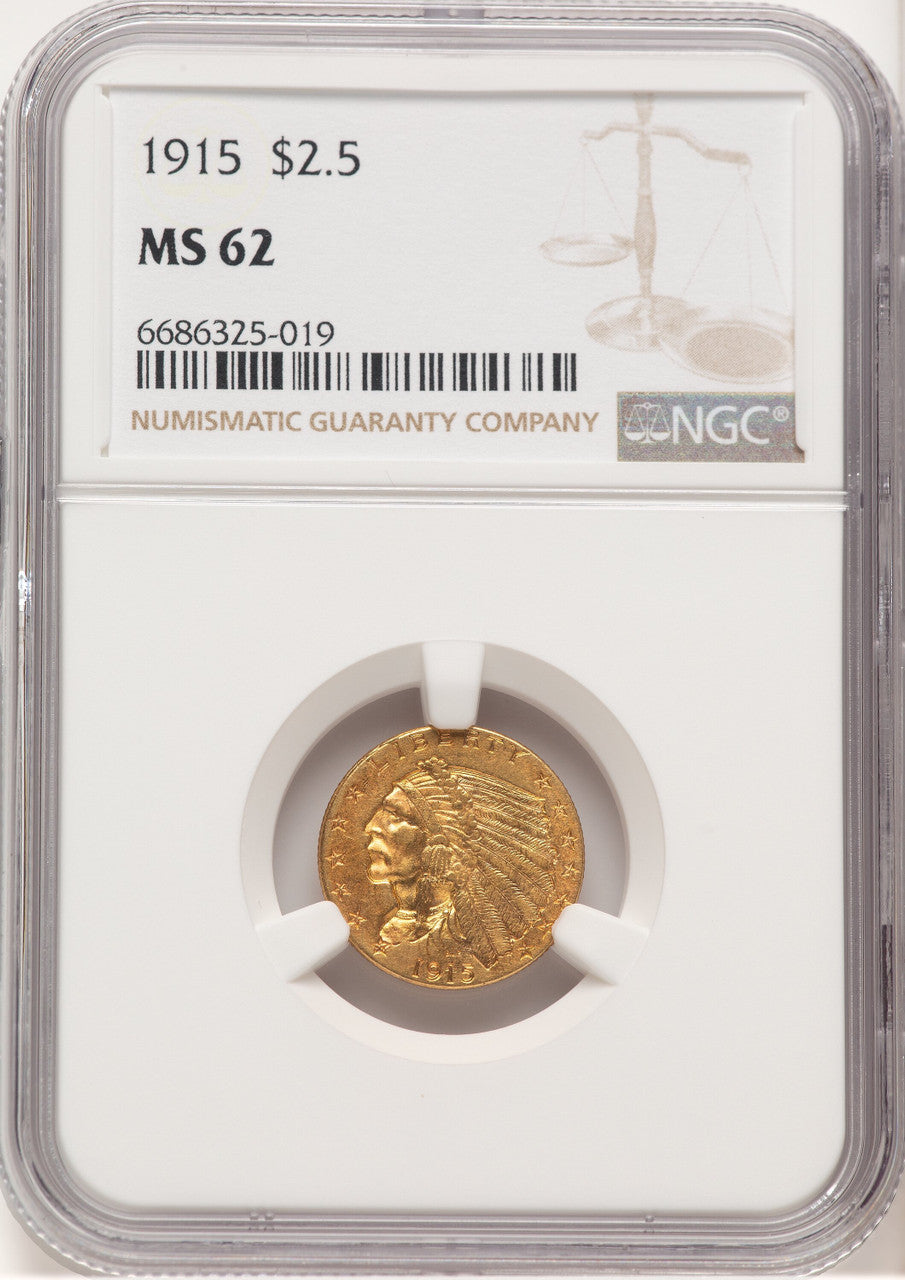 1915 $2.50 Indian Quarter Eagle NGC MS62 (779282012)