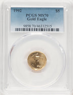 1992 $5 Tenth-Ounce Gold Eagle PCGS MS70 (779282013)