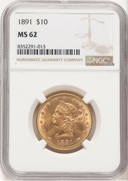 1891 $10 Liberty Eagle NGC MS62