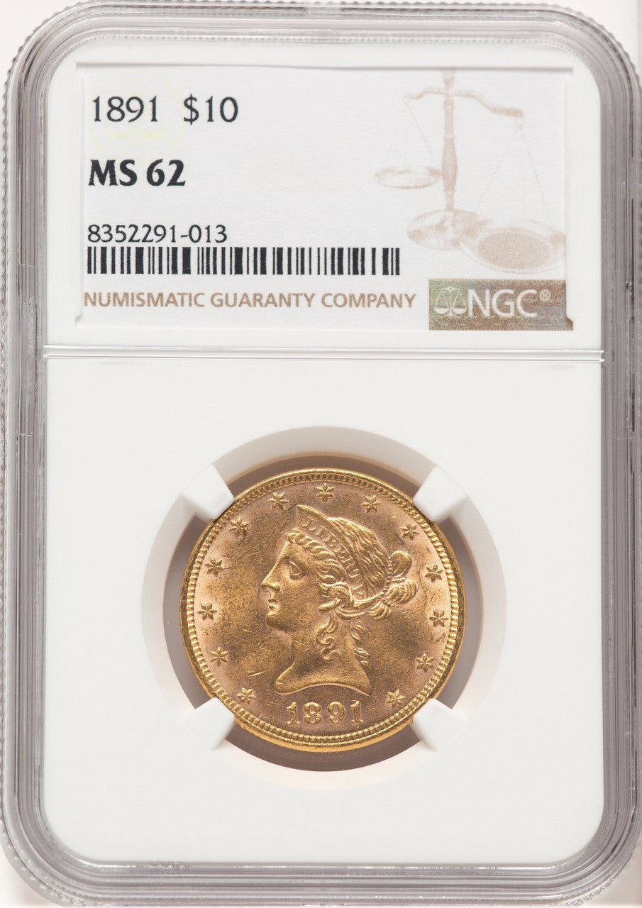 1891 $10 Liberty Eagle NGC MS62