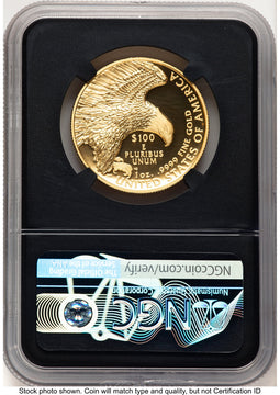 2019-W G$100 American Liberty High Relief Enhanced 2021 US Mint Auction Miles Standish NGC MS70