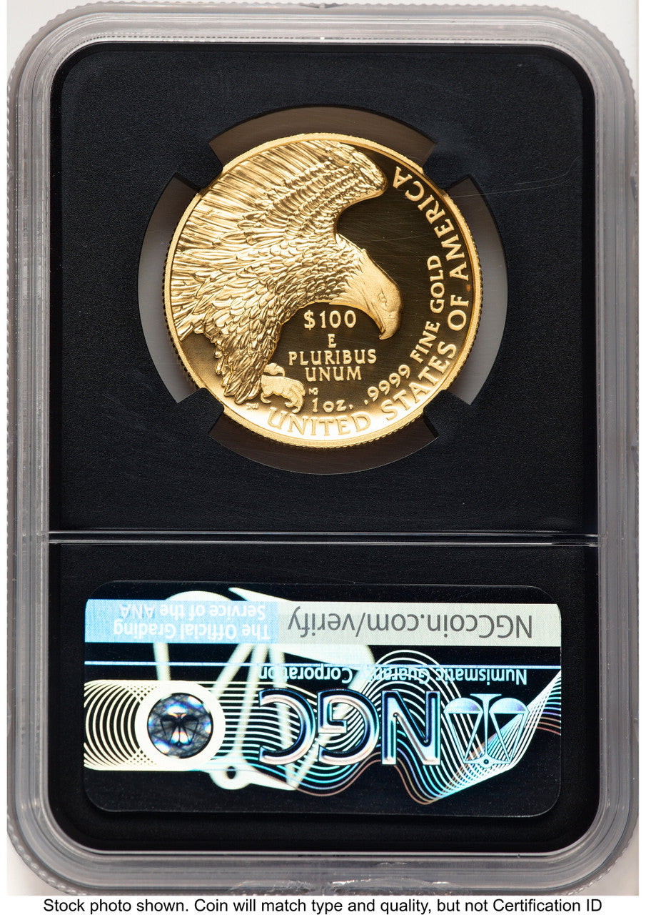 2019-W G$100 American Liberty High Relief Enhanced 2021 US Mint Auction Miles Standish NGC MS70