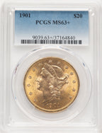 1901 $20 Liberty Double Eagle PCGS MS63+ (779327004)