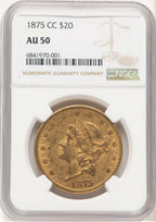 1875-CC $20 Liberty Double Eagle NGC AU50