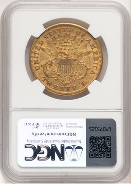 1875-CC $20 Liberty Double Eagle NGC AU50