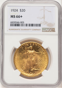 1924 $20 Saint Saint-Gaudens Double Eagle NGC MS66+ (779331019)