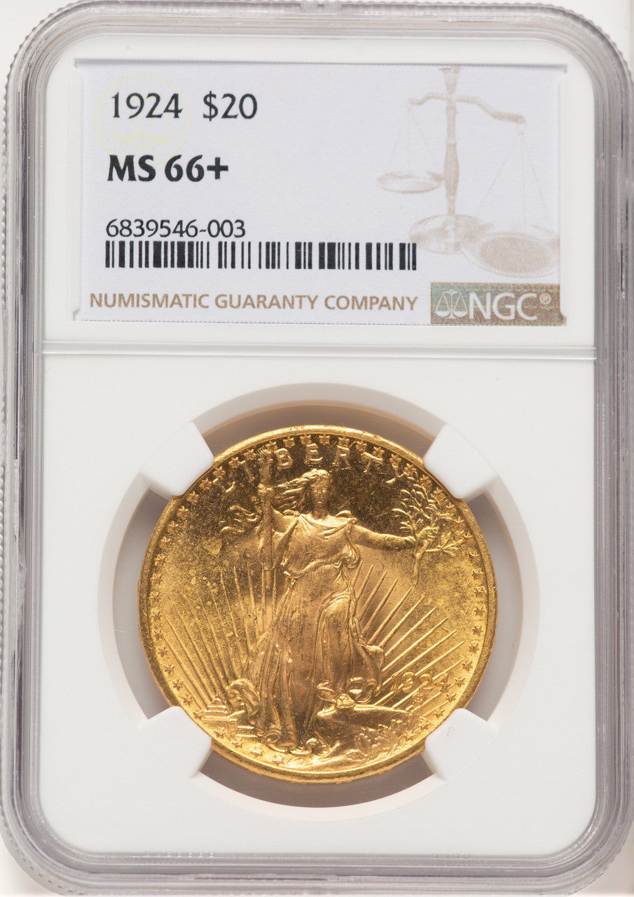 1924 $20 Saint Saint-Gaudens Double Eagle NGC MS66+ (779331019)