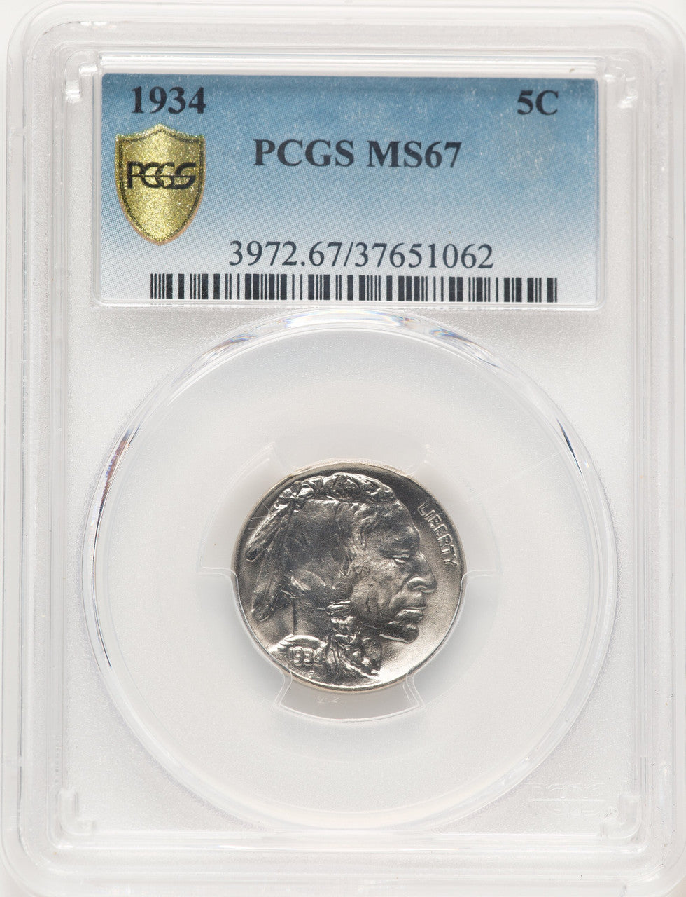 1934 5C Buffalo Nickel PCGS MS67