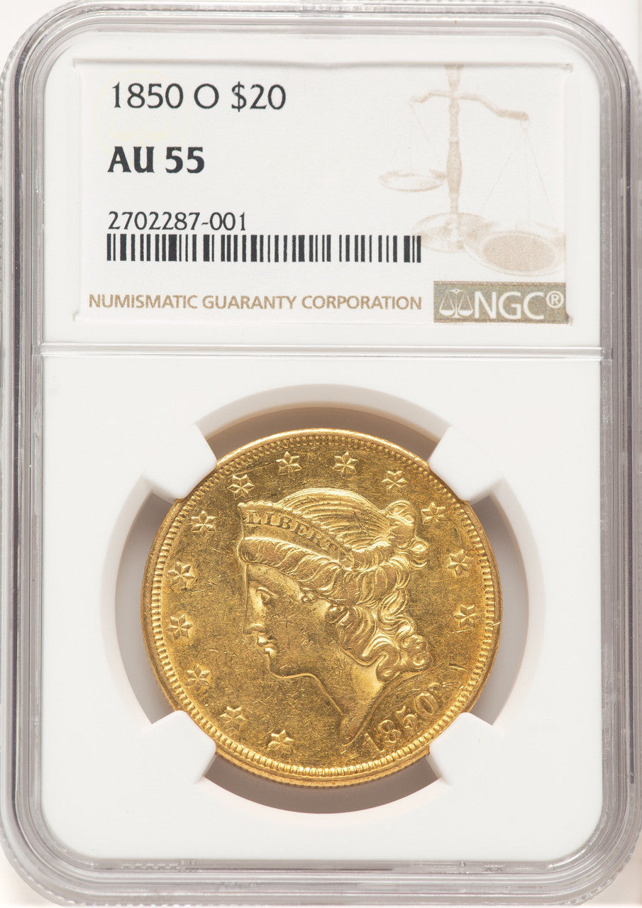 1850-O $20 Liberty Double Eagle NGC AU55 (779390004)
