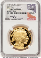 2018-W Proof Gold Buffalo 1 oz John NGC PF70 Mercanti