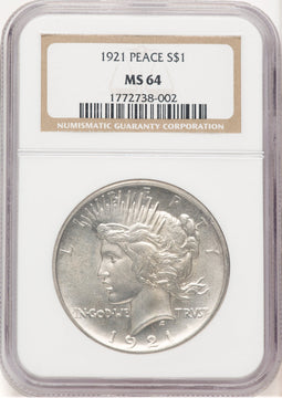 1921 Peace Dollar NGC MS64 (779406018)