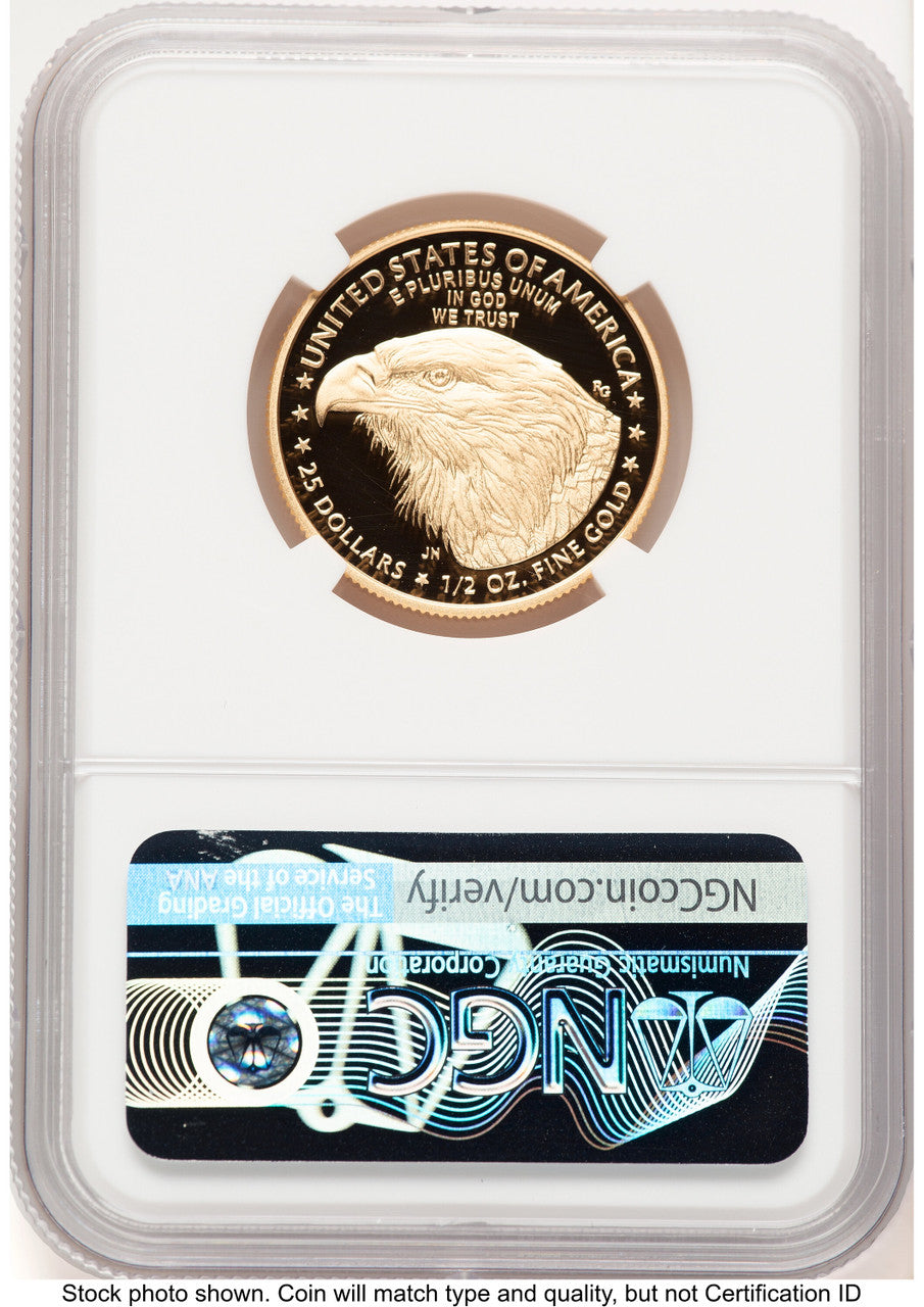 2021-W Type 2 Proof Gold Eagle 1/2 oz FDI Joel Iskowitz NGC PF70