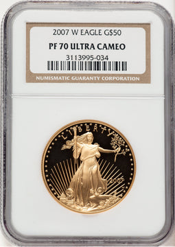 2007-W Proof Gold Eagle 1 oz Brown Label NGC PF70