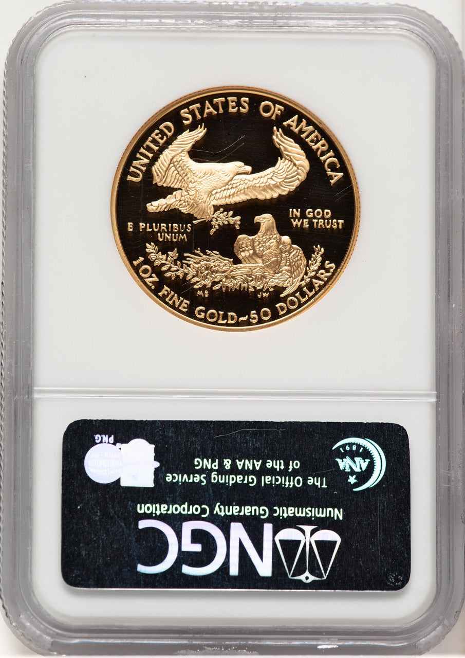 2007-W Proof Gold Eagle 1 oz Brown Label NGC PF70