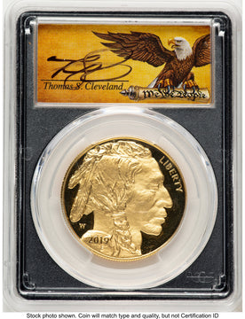 2019-W Proof Gold Buffalo 1 oz FDI Thomas Cleveland Scroll PCGS PR70 (779421017)