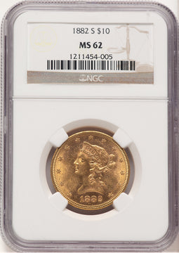 1882-S $10 Liberty Eagle NGC MS62 (779429017)