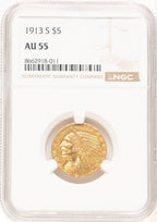 1913-S $5 Indian Half Eagle NGC AU55 (779464012)