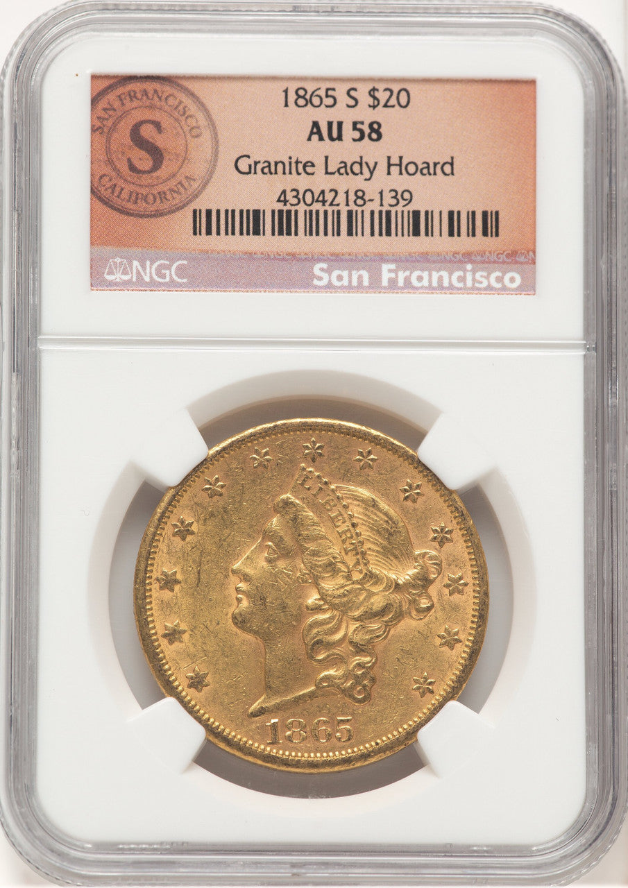 1865-S $20 Liberty Double Eagle NGC AU58 (779464016)