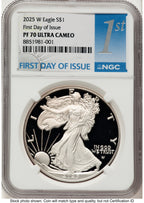 2025-W Proof Silver Eagle 1 oz FDI 1ST NGC PF70