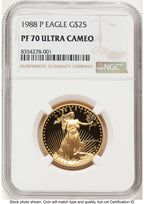 1988-P Proof Gold Eagle 1/2 oz Brown Label NGC PF70 (779473014)