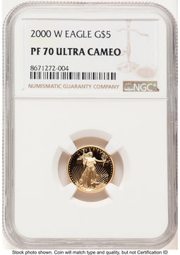 2000-W Proof Gold Eagle 1/10 oz Brown Label NGC PF70