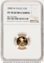 2000-W Proof Gold Eagle 1/10 oz Brown Label NGC PF70