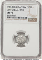 2007-W Burnished Platinum Eagle 1.85 oz 1.85 oz Brown Label NGC MS70
