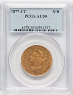 1877-CC $10 Liberty Eagle PCGS AU50 (779548001)