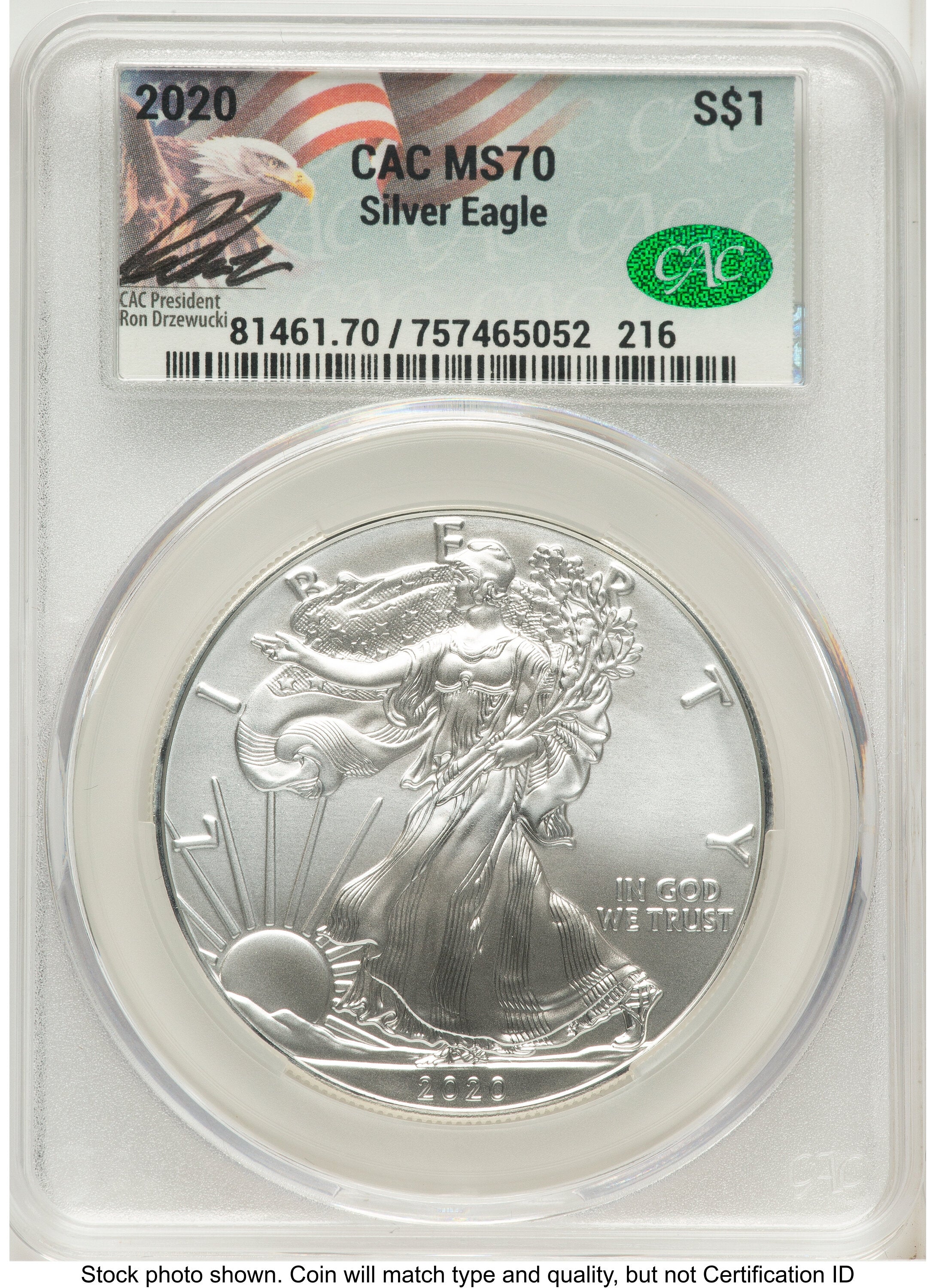 2020 Silver Eagle Ron Drzewucki CACG MS70