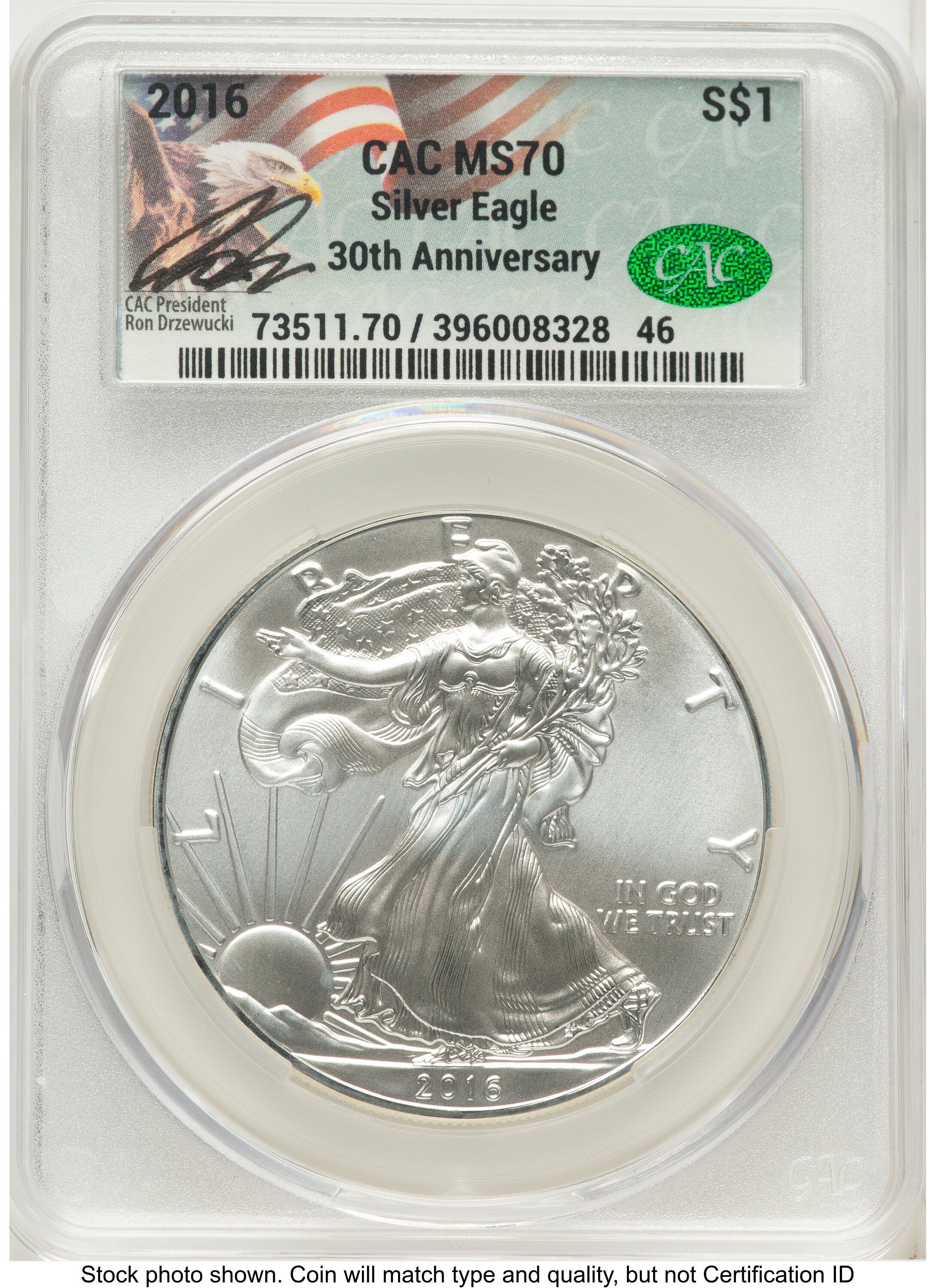 2016 Silver Eagle Ron Drzewucki CACG MS70