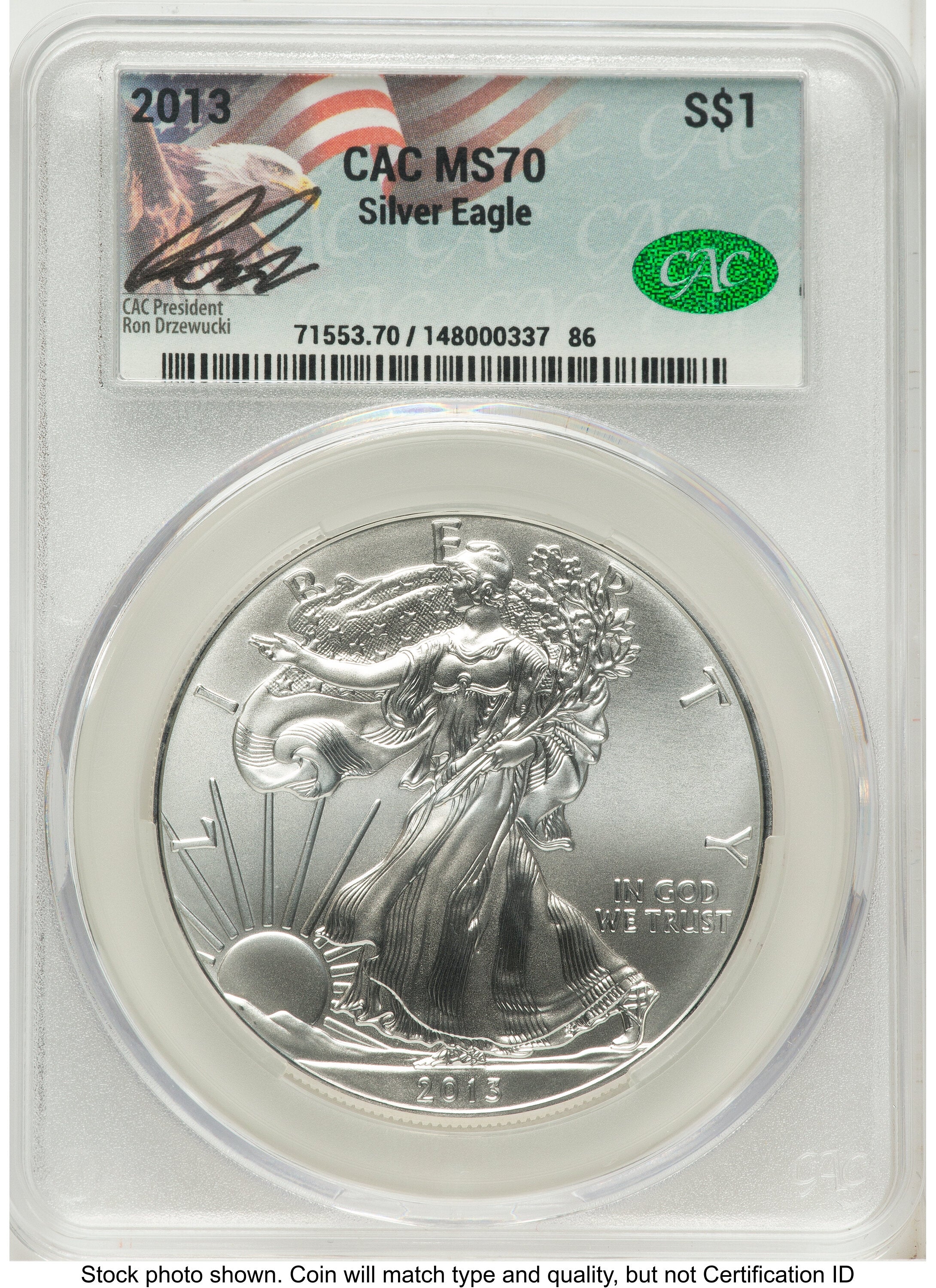 2013 Silver Eagle Ron Drzewucki CACG MS70