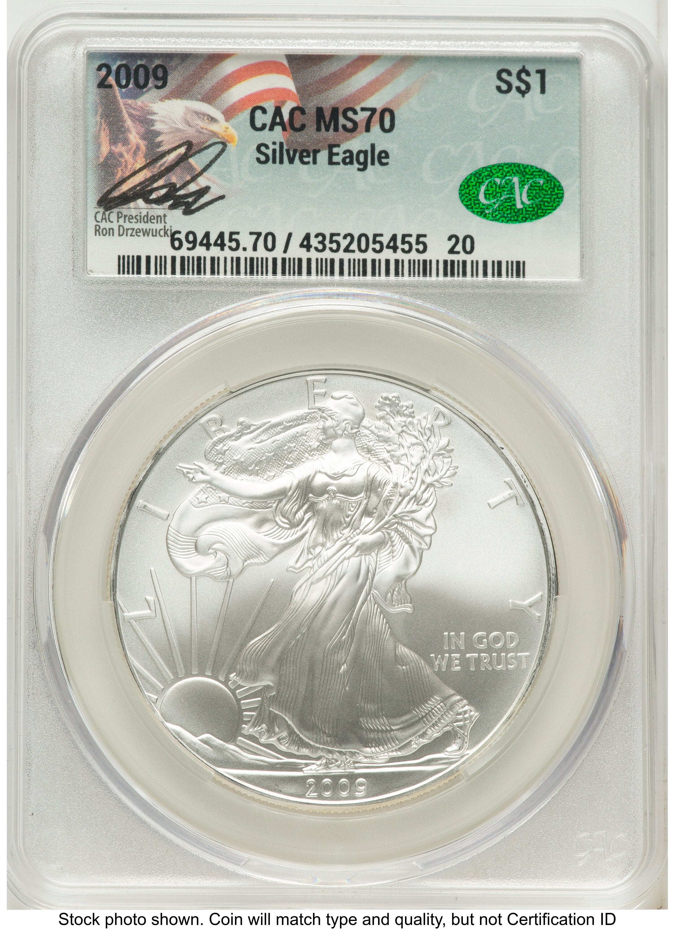 2009 Silver Eagle Ron Drzewucki CACG MS70