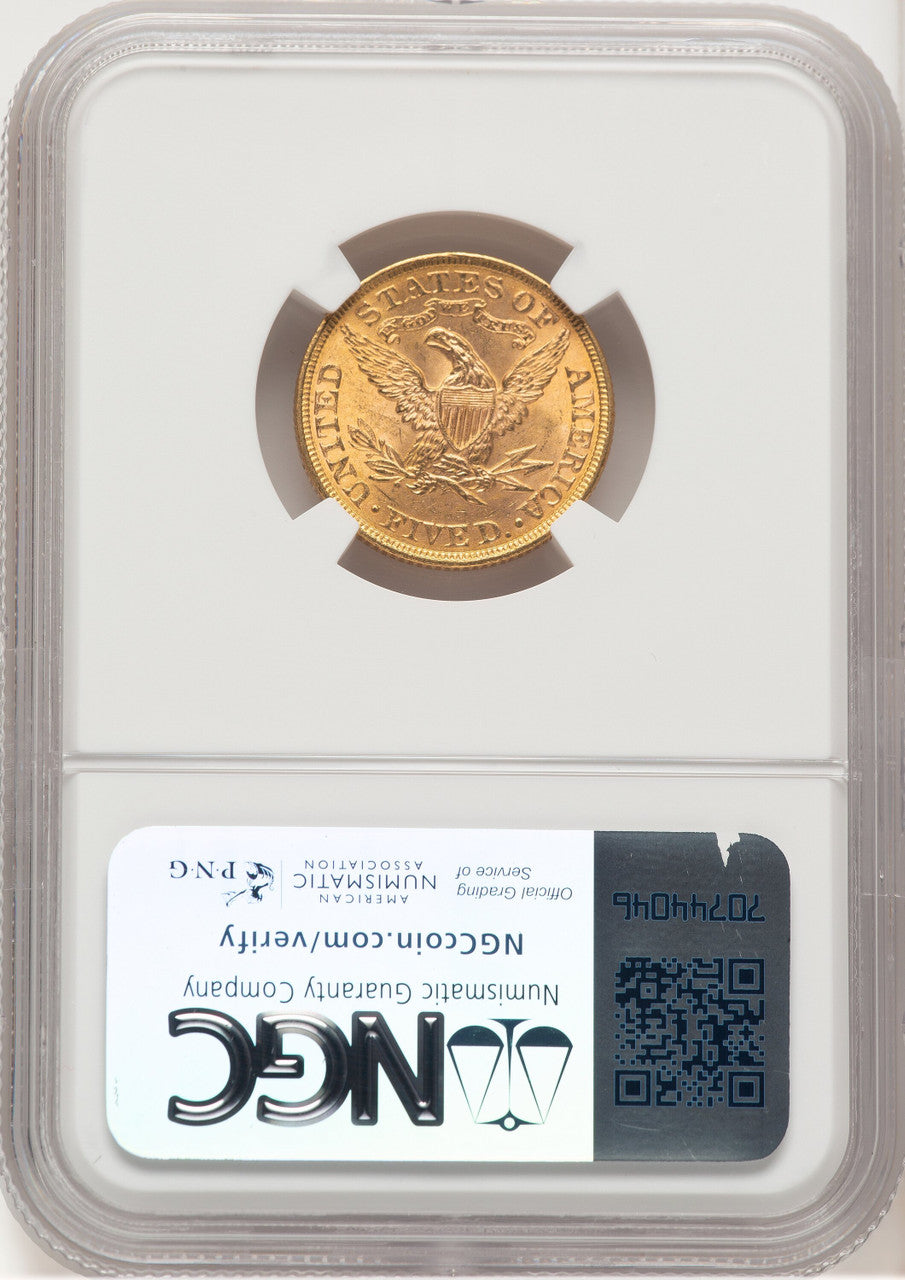 1899 $5 Liberty Half Eagle NGC MS65 (779570004)
