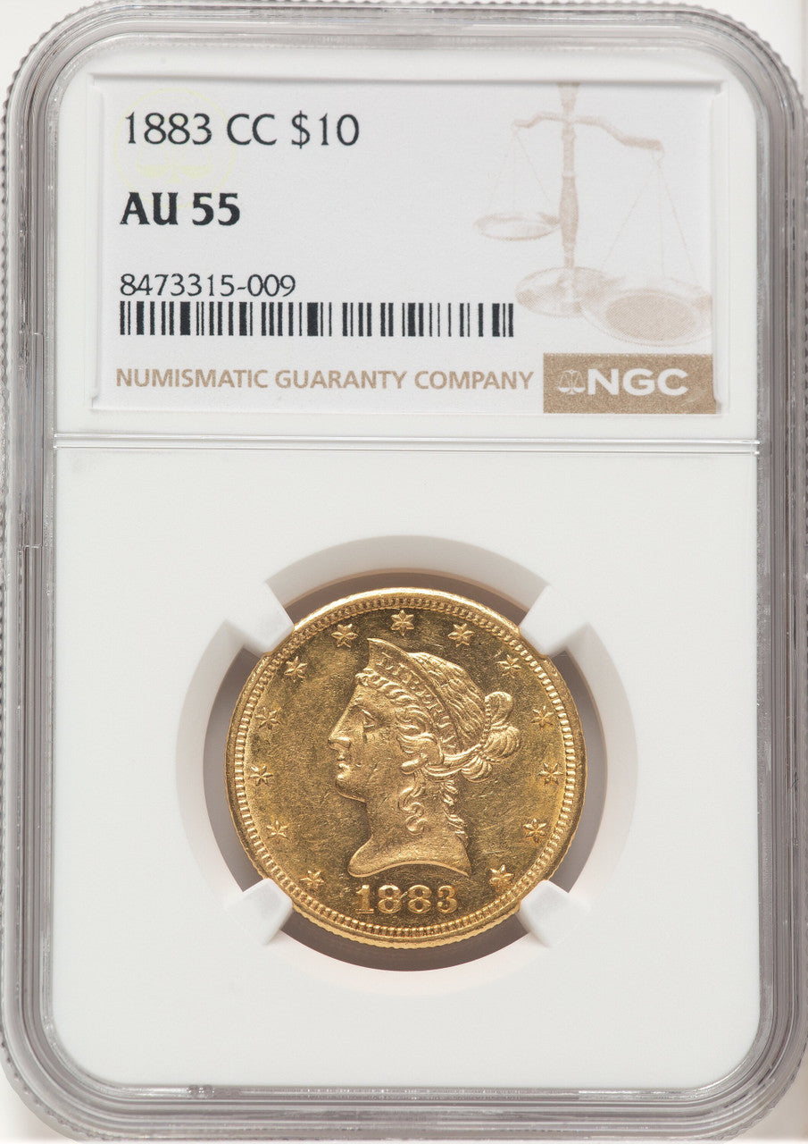 1883-CC $10 Liberty Eagle NGC AU55
